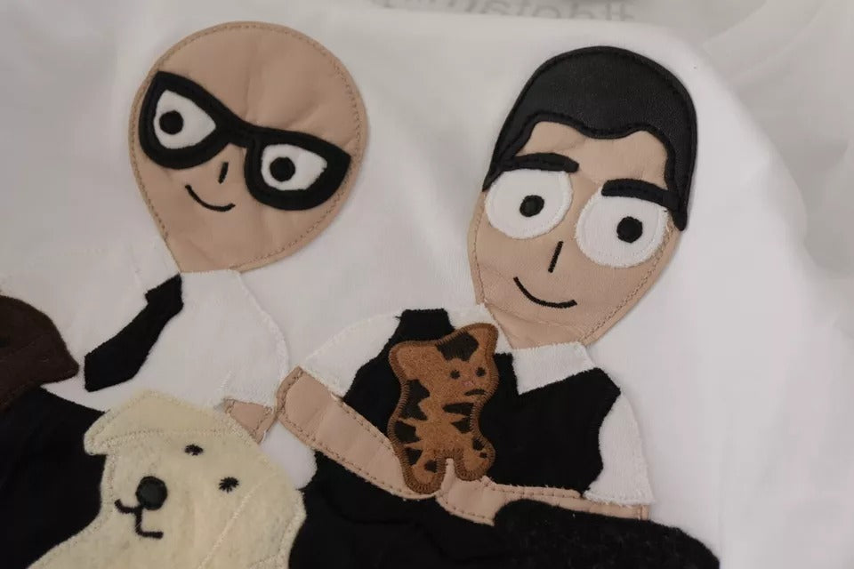 T-shirt en coton blanc Dolce &amp; Gabbana avec patch #DGFamily