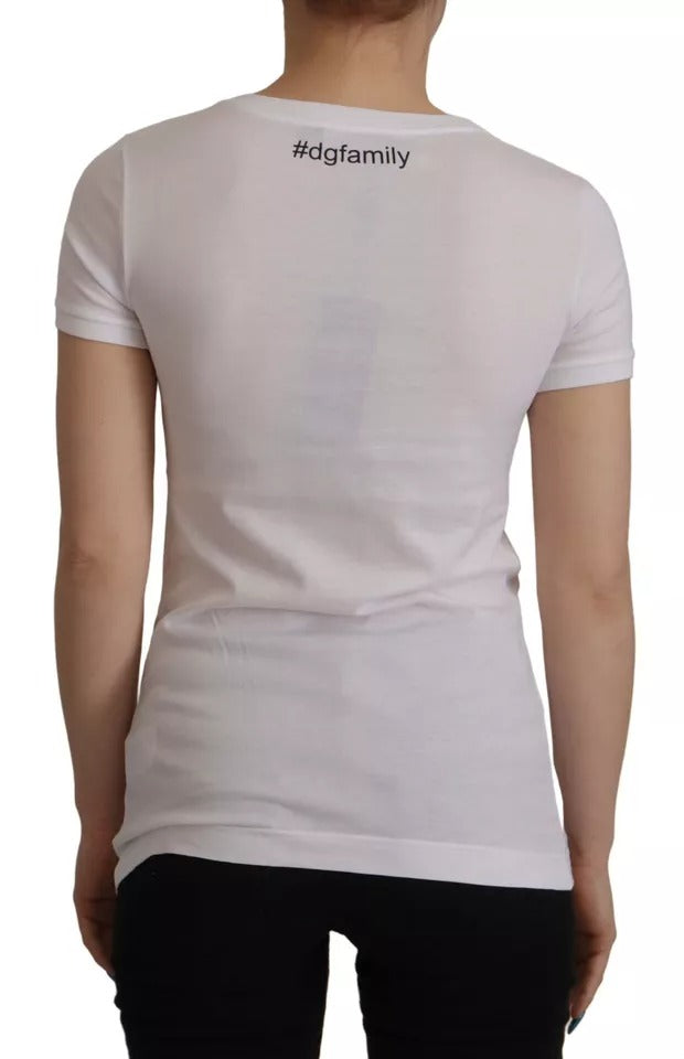 T-shirt en coton blanc Dolce &amp; Gabbana avec patch #DGFamily