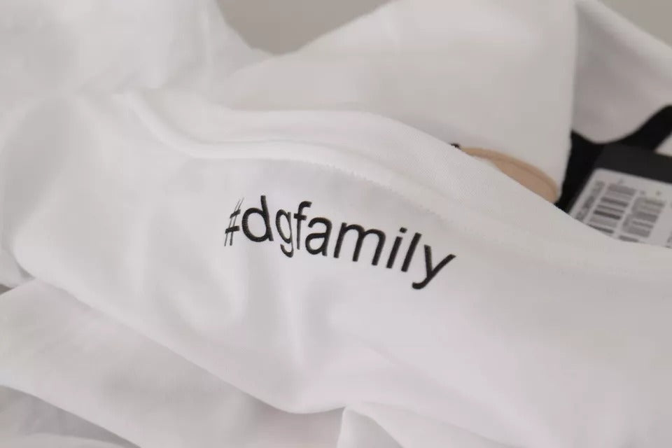 T-shirt en coton blanc Dolce &amp; Gabbana avec patch #DGFamily
