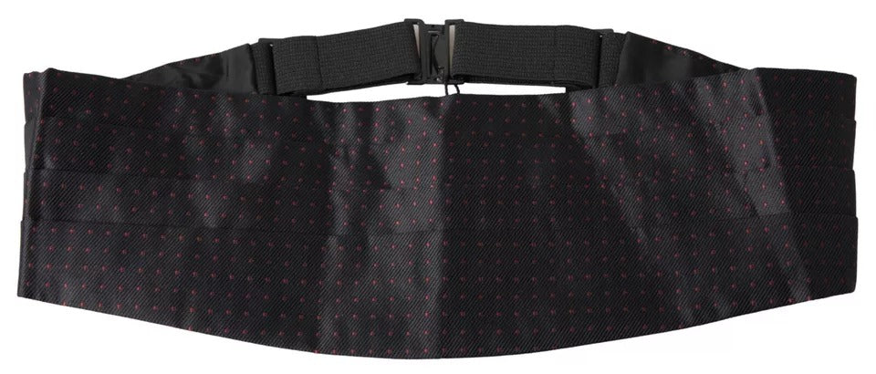 Ceinture de smoking à pois en soie noire Dolce &amp; Gabbana