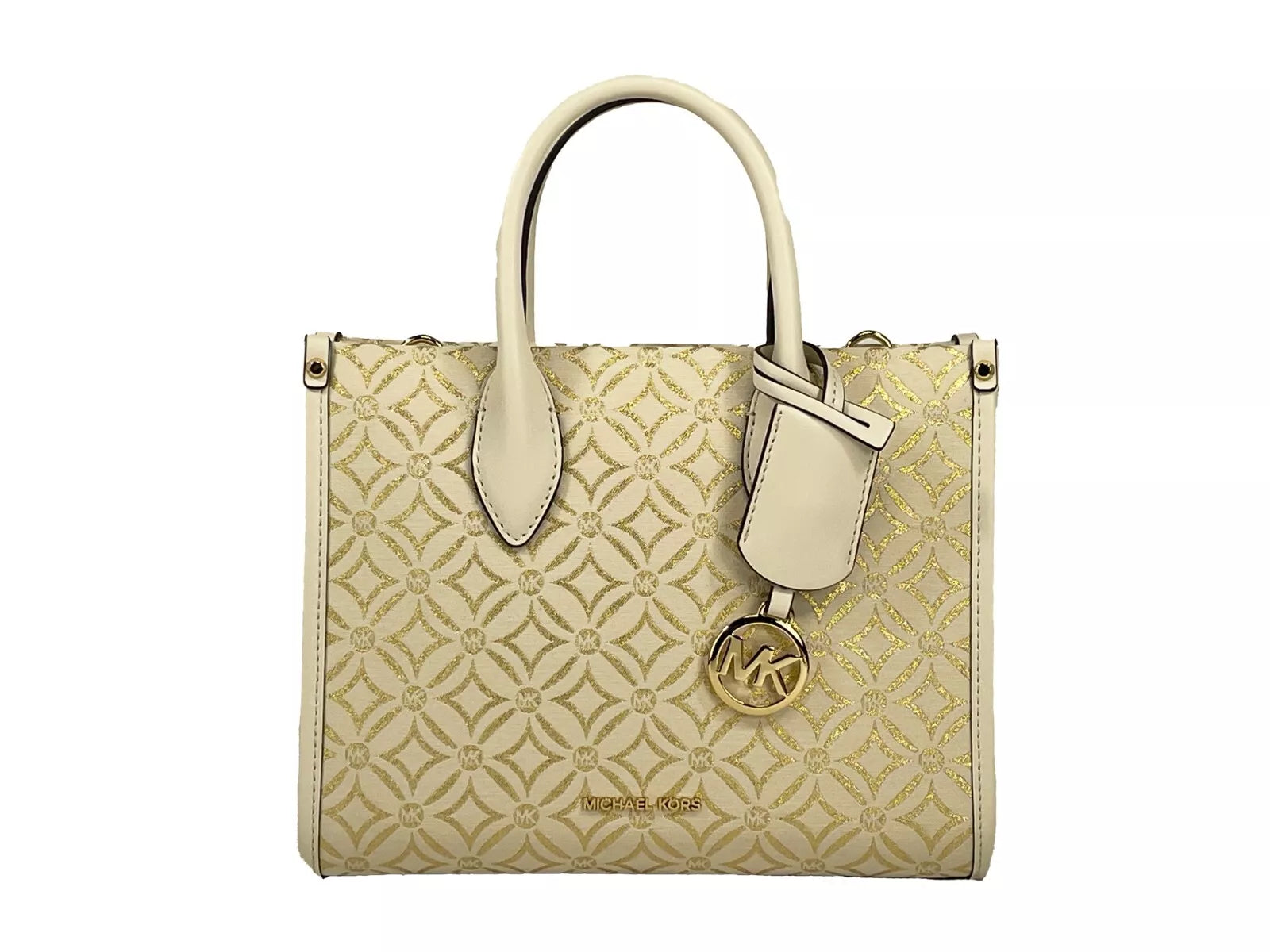 Michael Kors Mirella Kleine Umhängetasche mit Reißverschluss oben in Creme