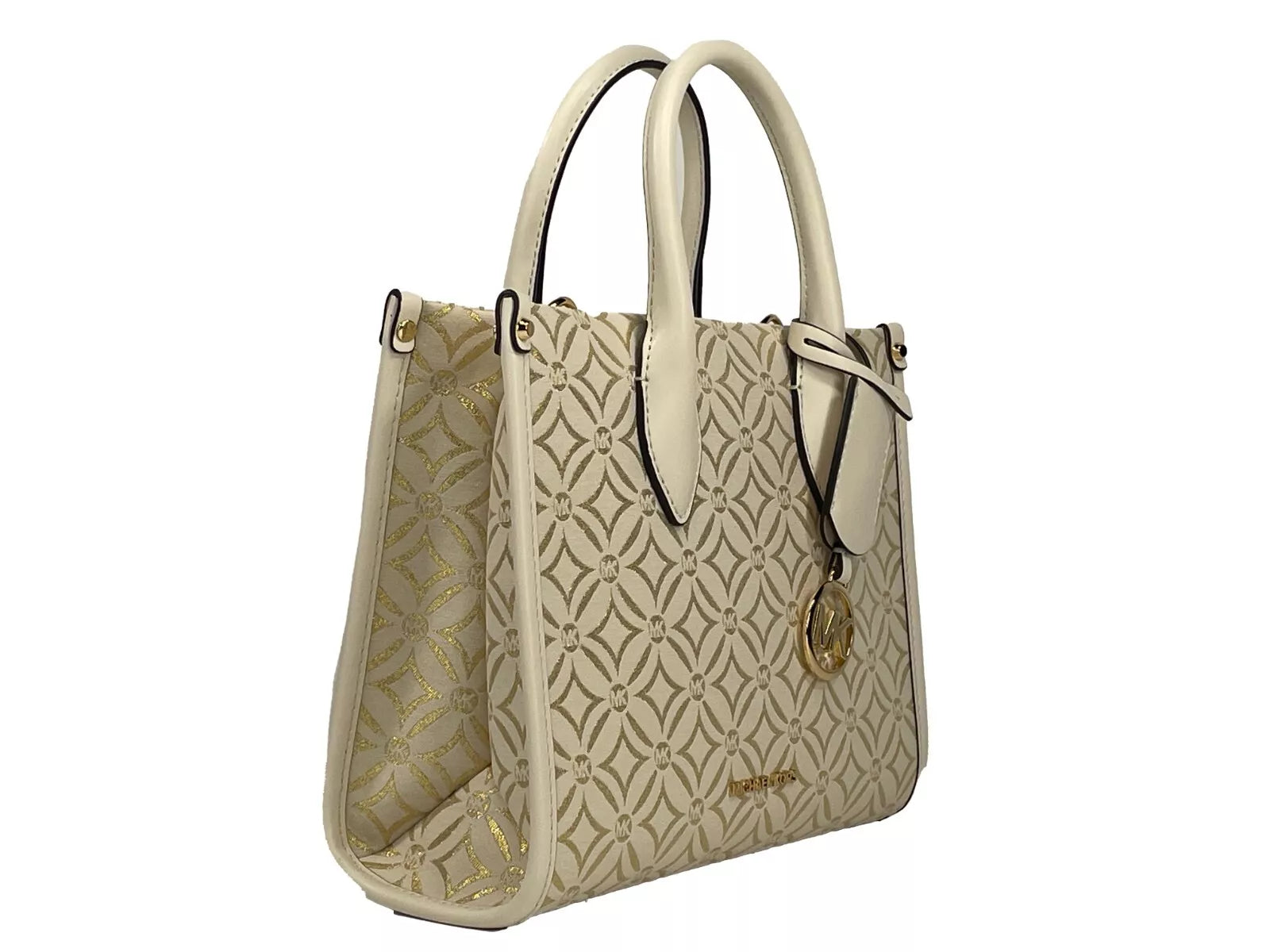 Michael Kors Mirella Kleine Umhängetasche mit Reißverschluss oben in Creme