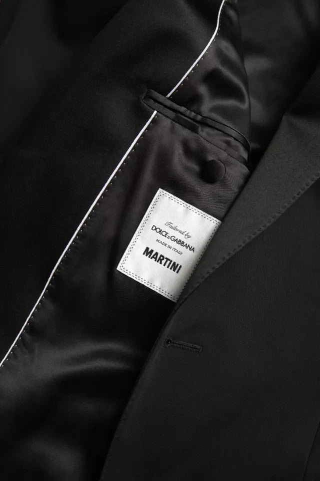 Blazer MARTINI à simple boutonnage en laine noire Dolce &amp; Gabbana