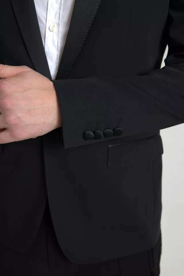 Blazer MARTINI à simple boutonnage en laine noire Dolce &amp; Gabbana