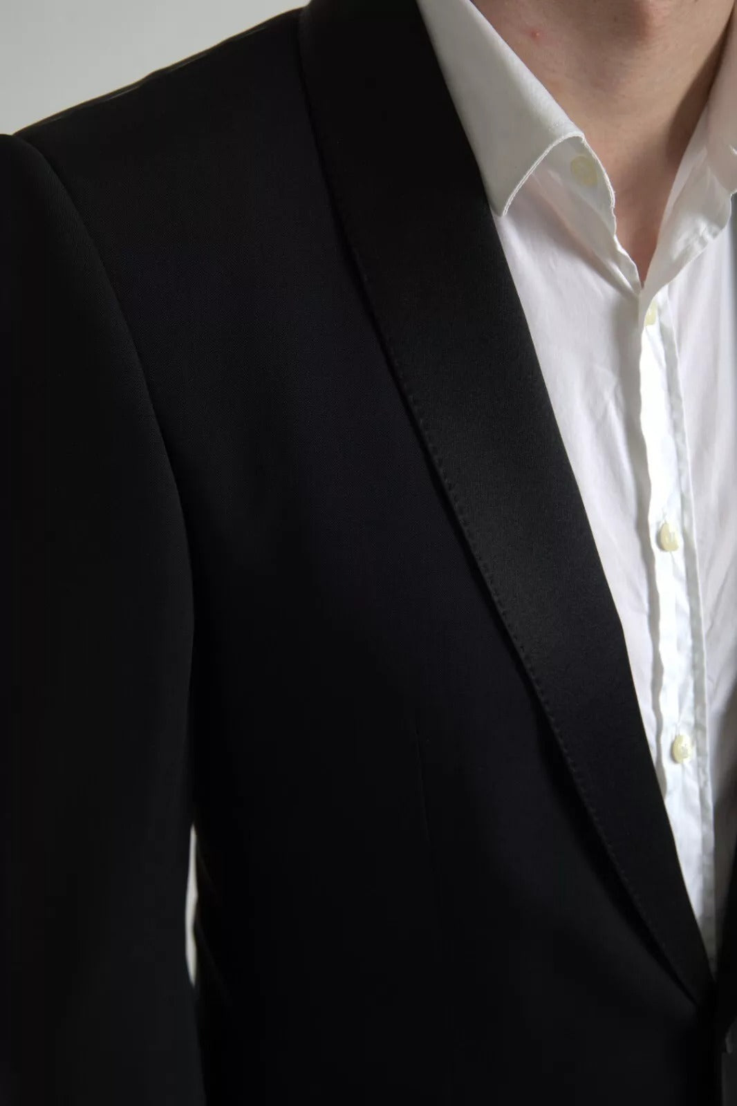 Blazer MARTINI à simple boutonnage en laine noire Dolce &amp; Gabbana