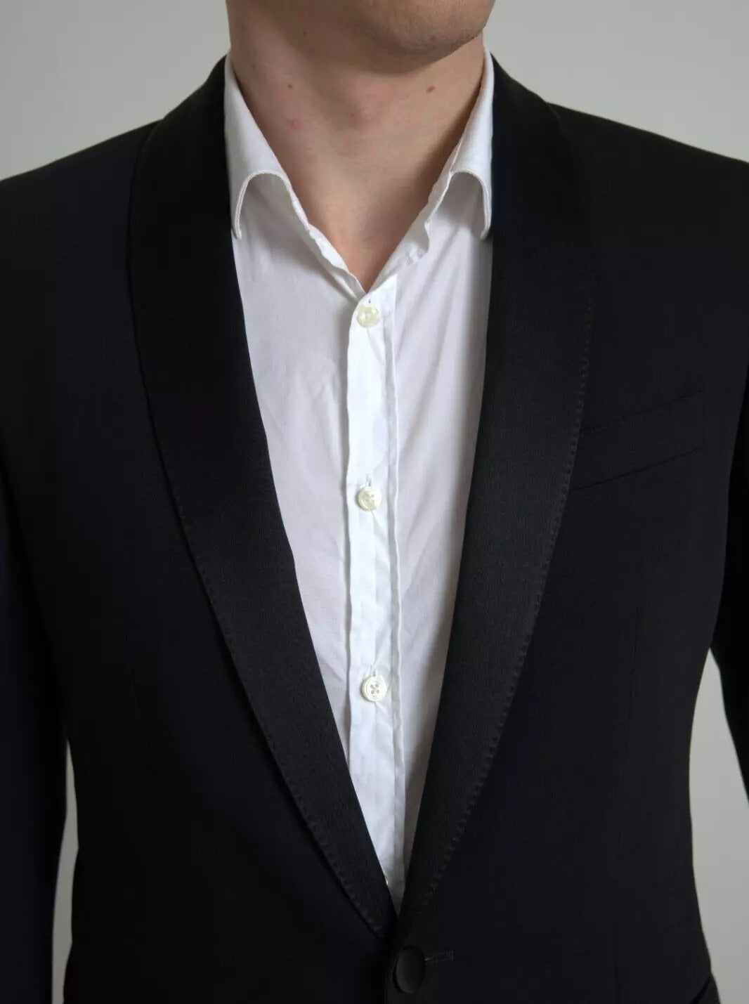 Blazer MARTINI à simple boutonnage en laine noire Dolce &amp; Gabbana