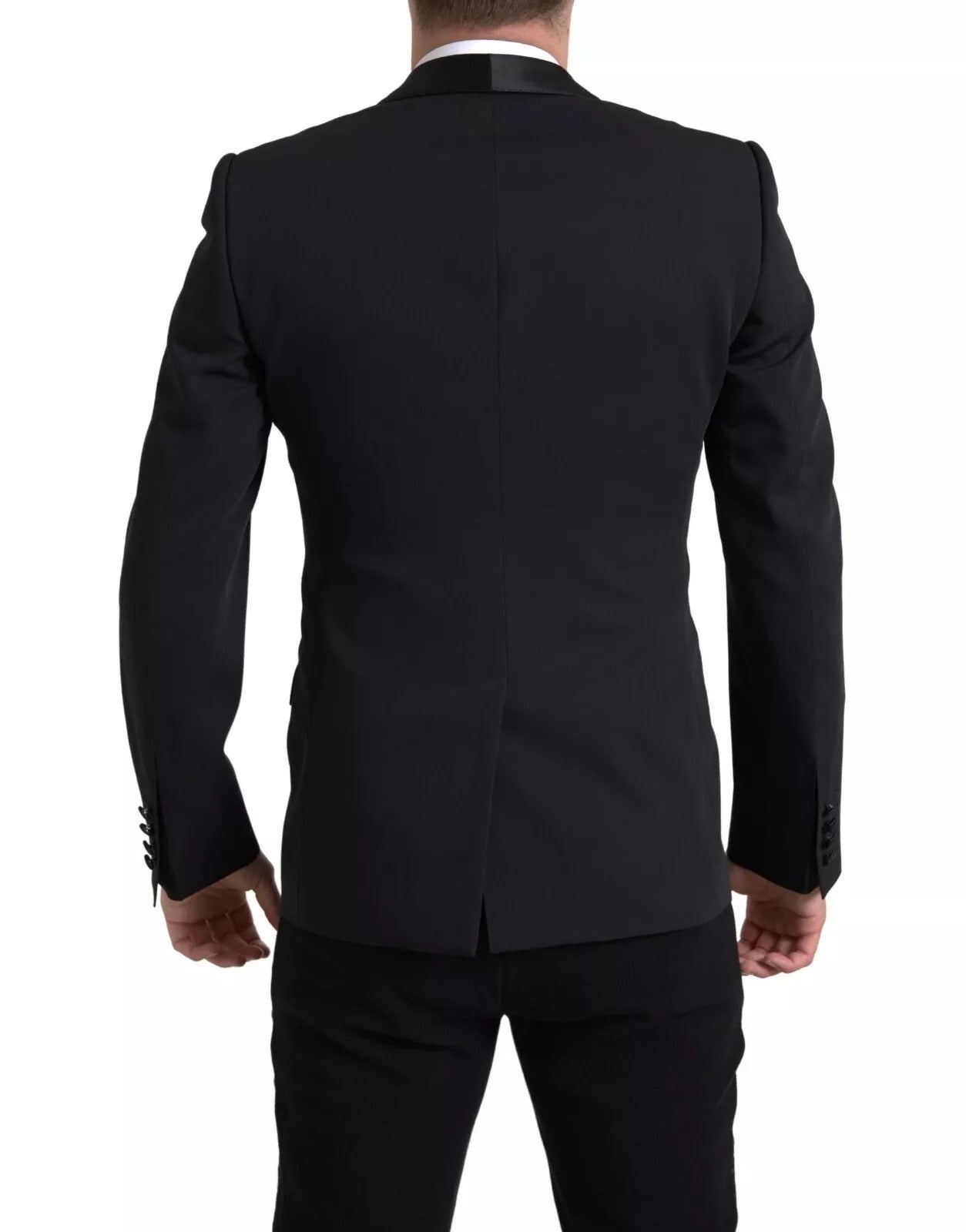 Blazer MARTINI à simple boutonnage en laine noire Dolce &amp; Gabbana