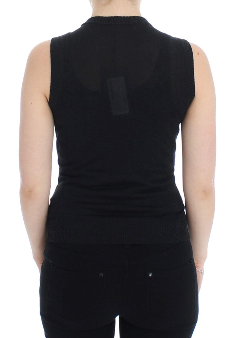 Dolce &amp; Gabbana Elegante schwarze ärmellose Pulloverweste
