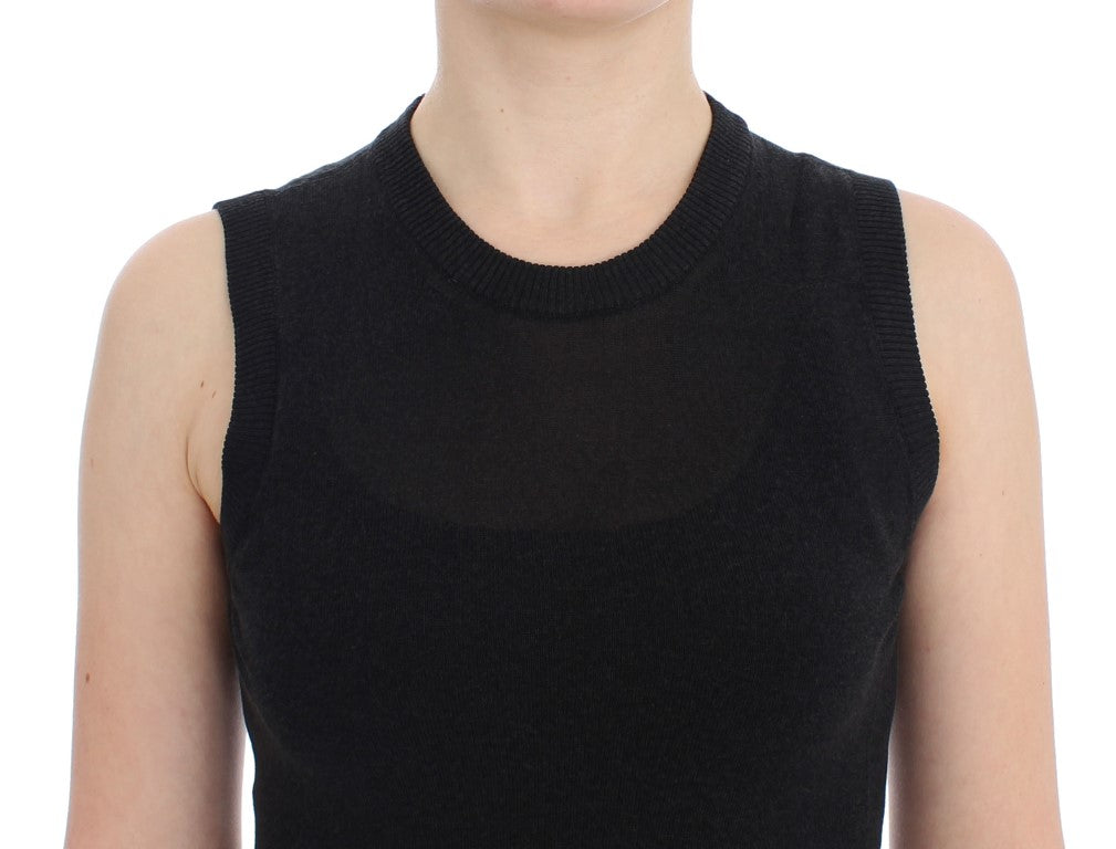 Dolce &amp; Gabbana Elegante schwarze ärmellose Pulloverweste