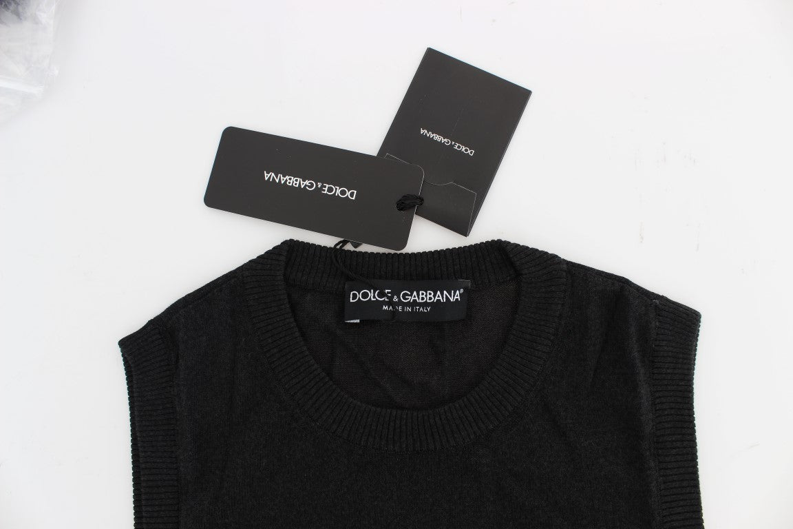 Dolce &amp; Gabbana Elegante schwarze ärmellose Pulloverweste
