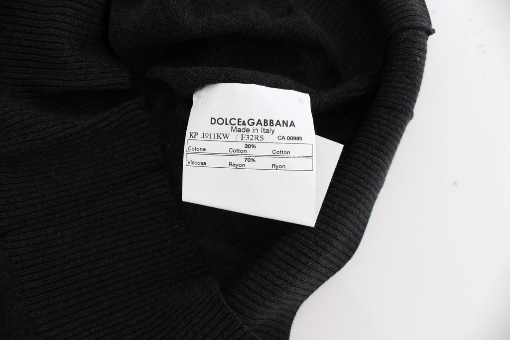 Dolce &amp; Gabbana Elegante schwarze ärmellose Pulloverweste
