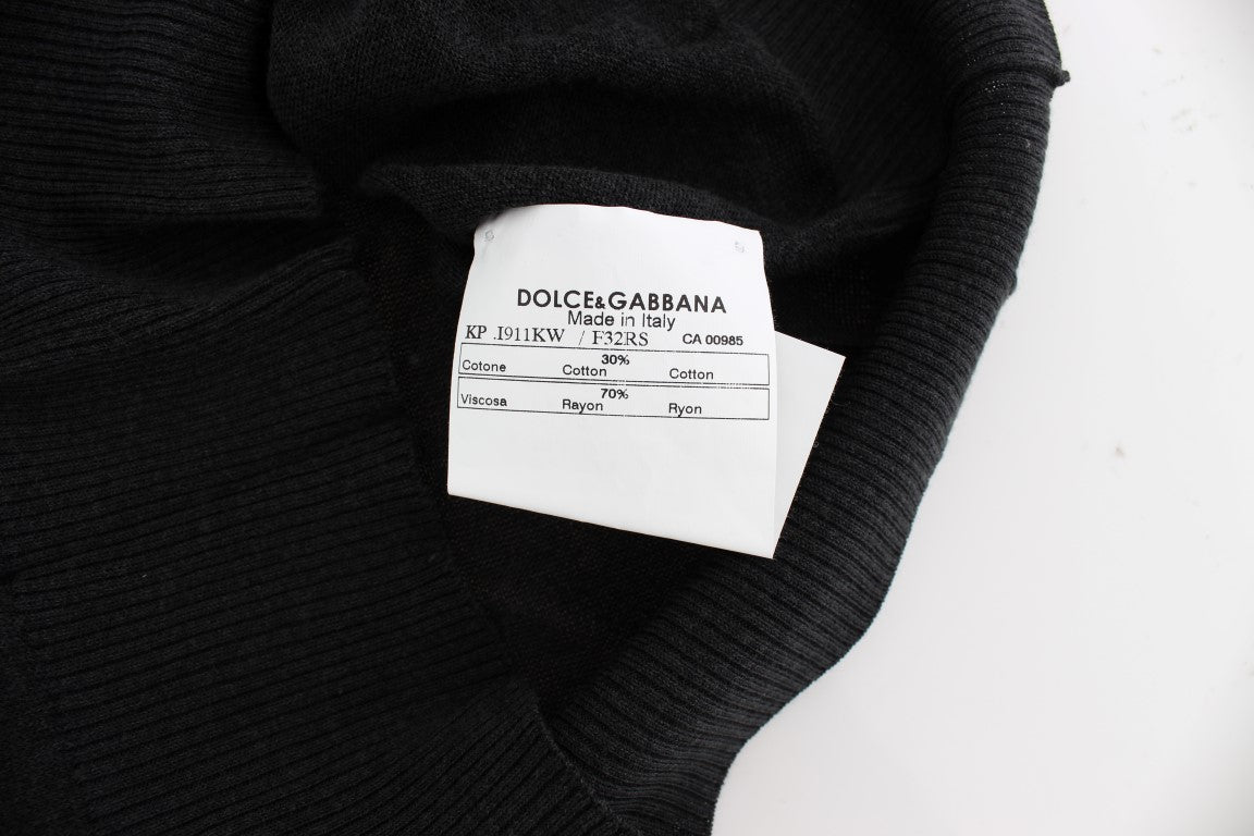 Dolce &amp; Gabbana Elegante schwarze ärmellose Pulloverweste
