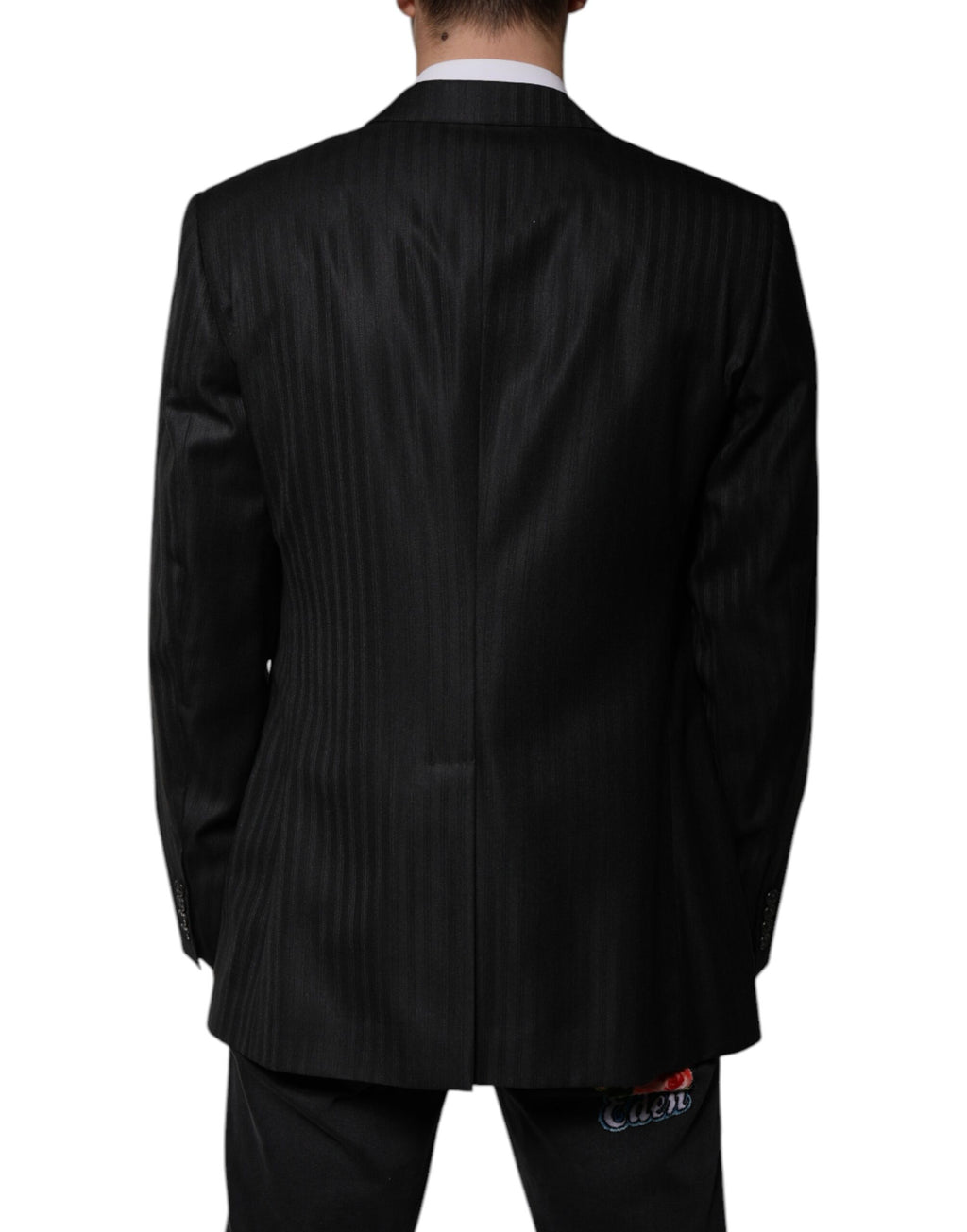Blazer simple boutonnage en laine à rayures noires Dolce &amp; Gabbana