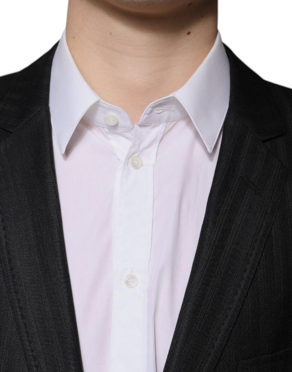 Blazer simple boutonnage en laine à rayures noires Dolce &amp; Gabbana