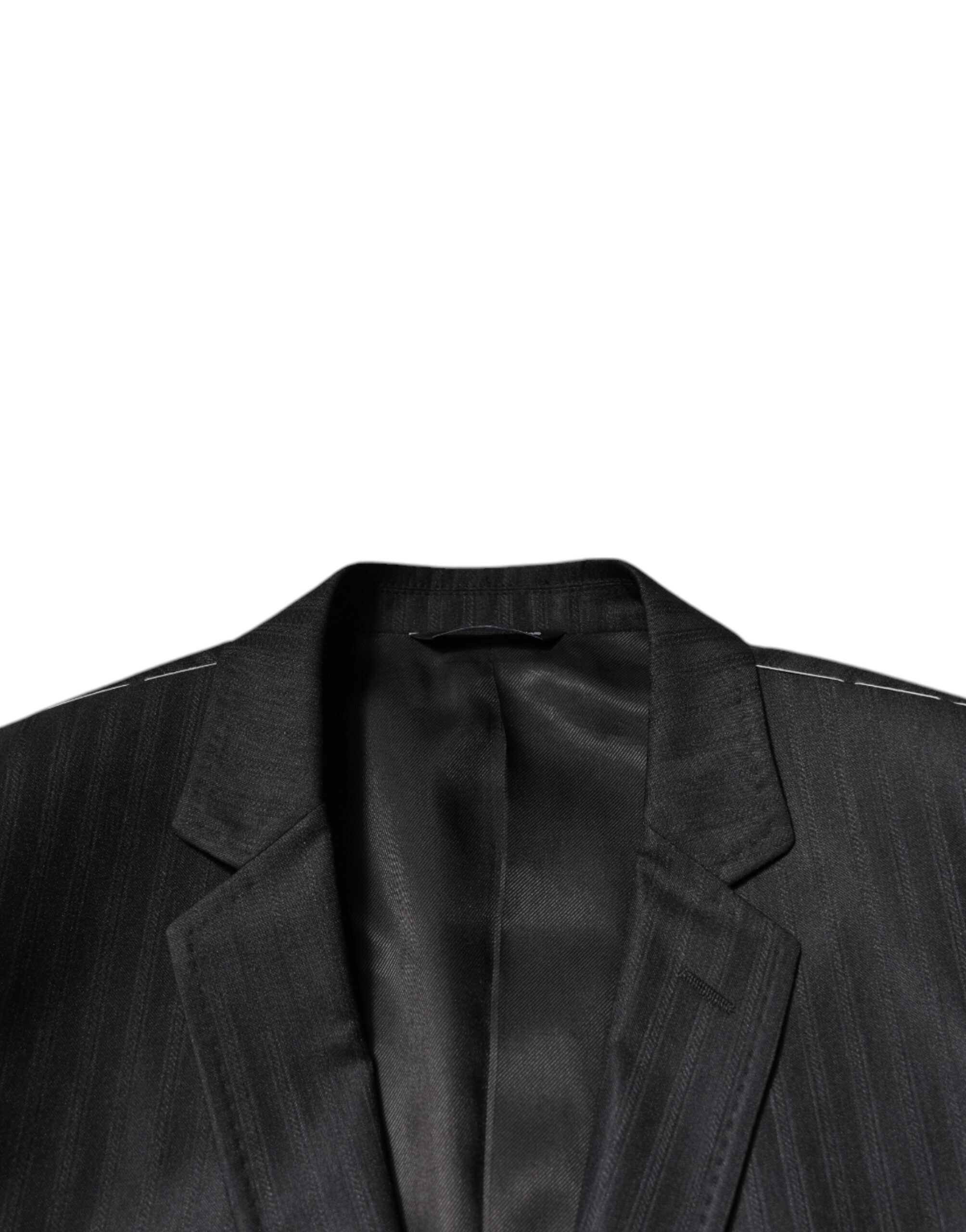 Blazer simple boutonnage en laine à rayures noires Dolce &amp; Gabbana