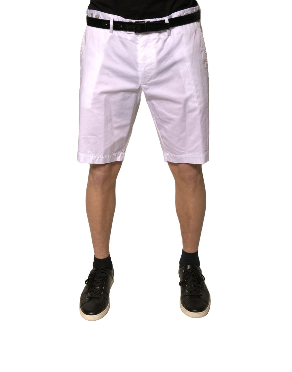 Pantalon chino blanc Dolce &amp; Gabbana en coton stretch décontracté