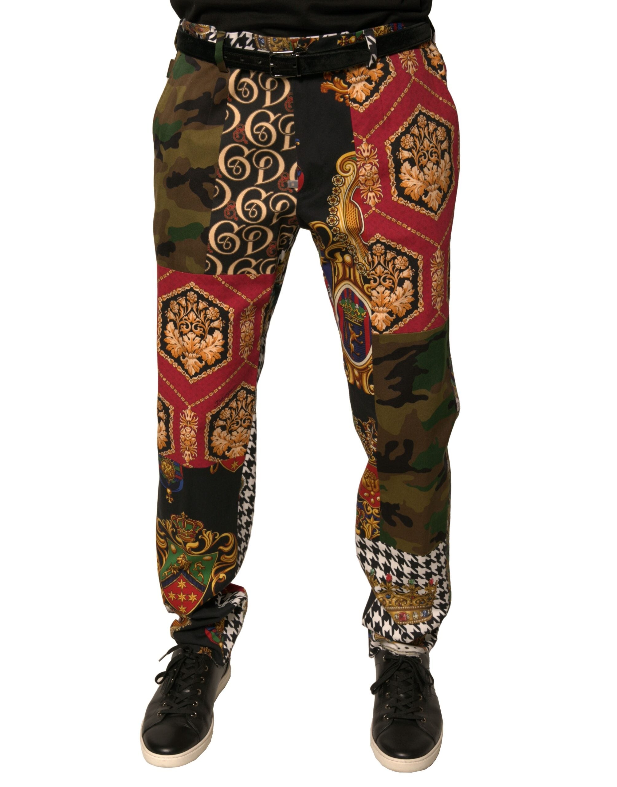 Pantalon habillé multicolore patchwork pour homme Dolce &amp; Gabbana
