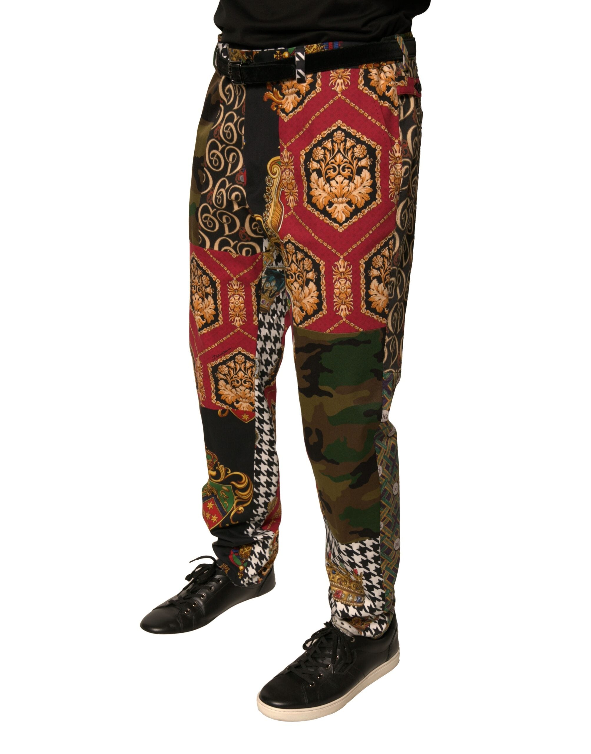 Pantalon habillé multicolore patchwork pour homme Dolce &amp; Gabbana