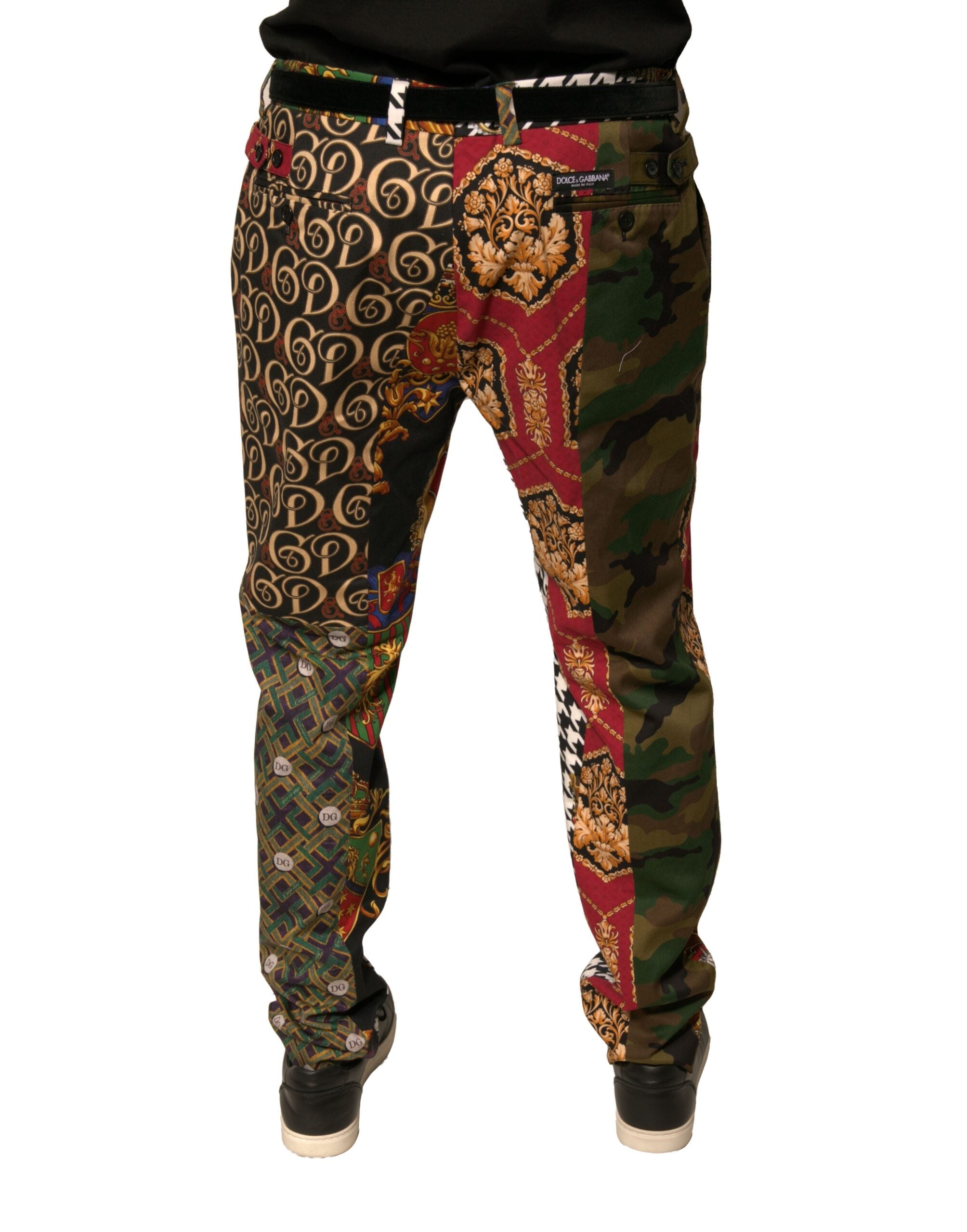 Pantalon habillé multicolore patchwork pour homme Dolce &amp; Gabbana