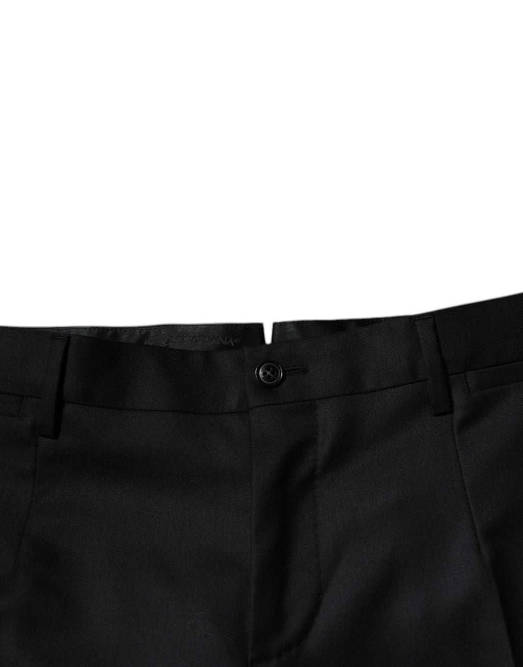 Pantalon habillé fuselé en laine noire Dolce &amp; Gabbana