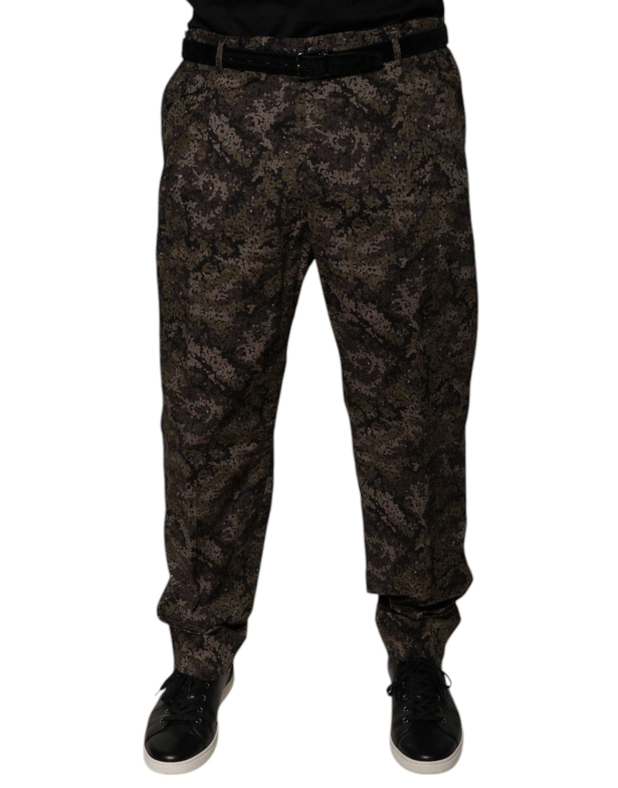 Pantalon habillé camouflage multicolore Dolce &amp; Gabbana pour homme