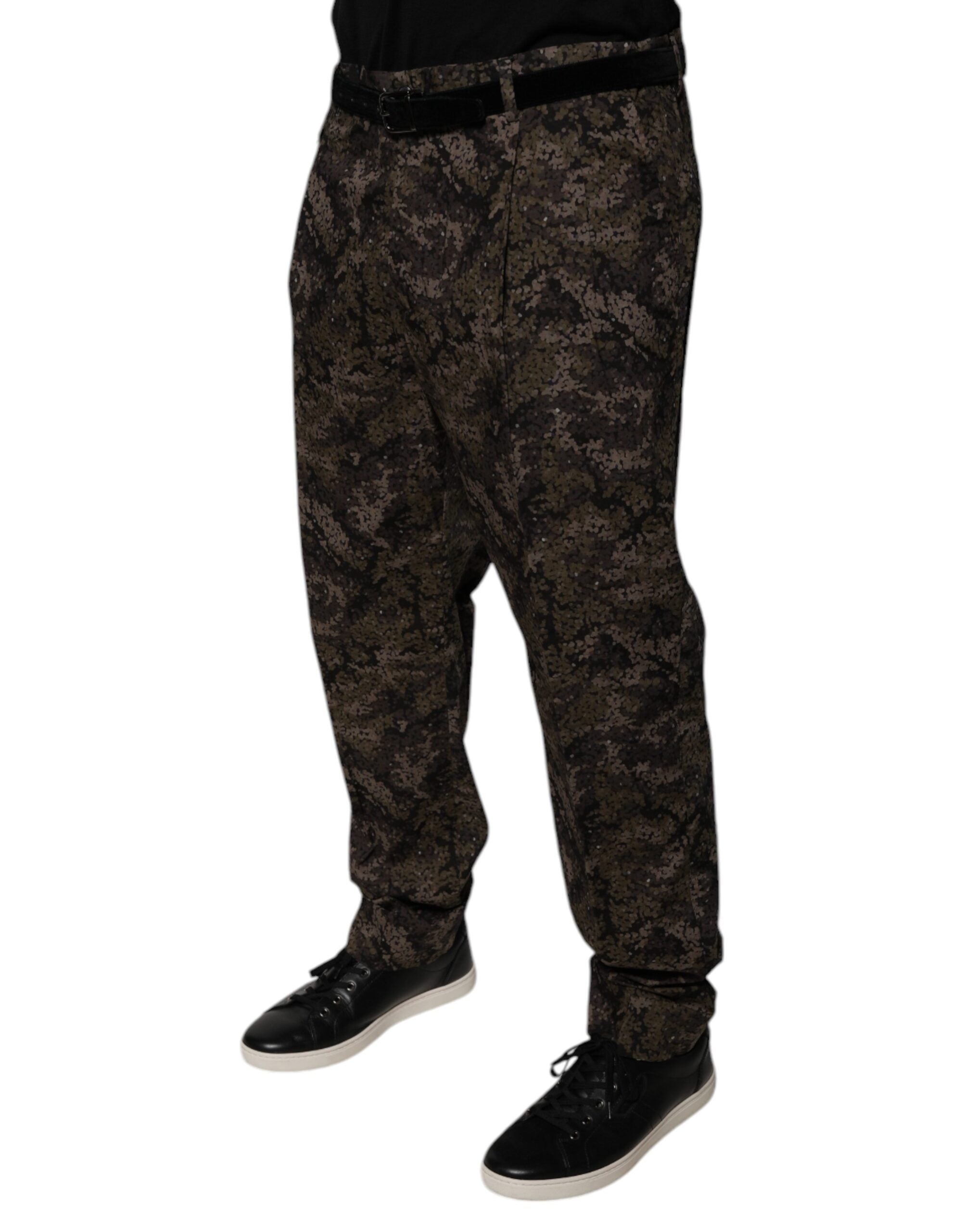 Pantalon habillé camouflage multicolore Dolce &amp; Gabbana pour homme