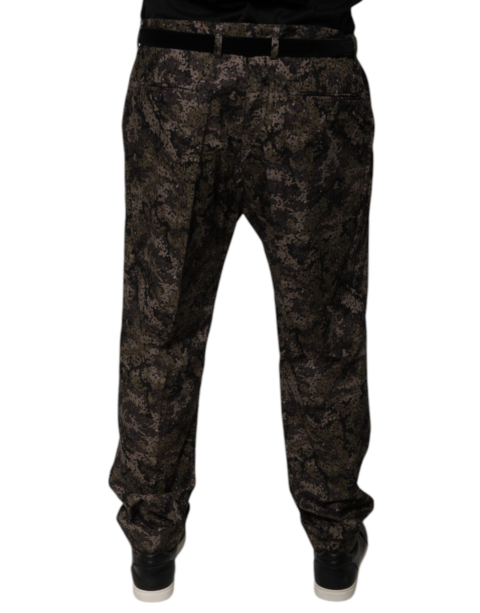 Pantalon habillé camouflage multicolore Dolce &amp; Gabbana pour homme