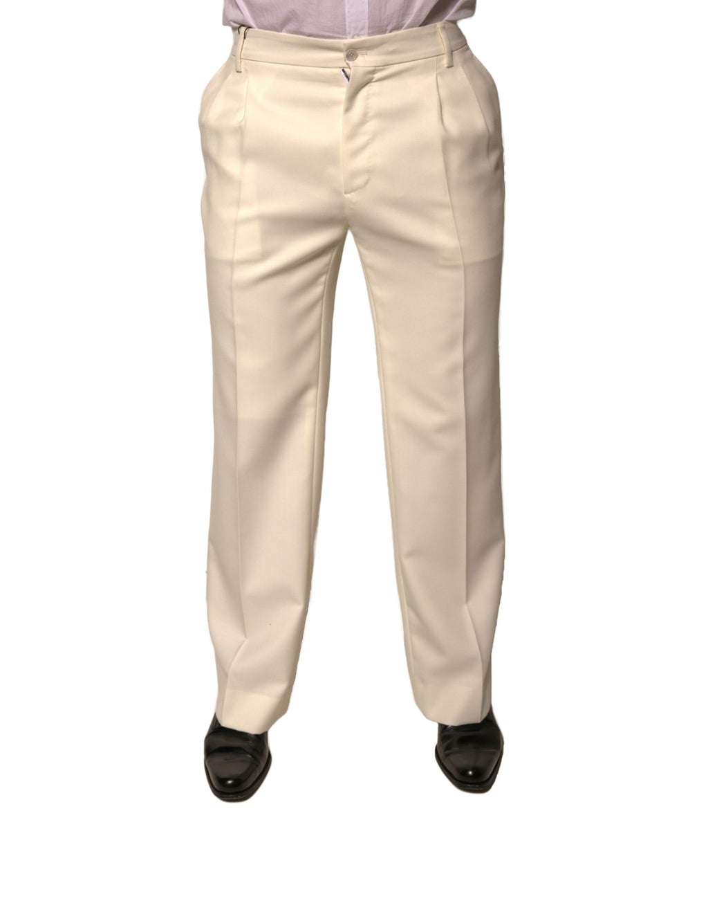 Pantalon droit blanc cassé Dolce &amp; Gabbana