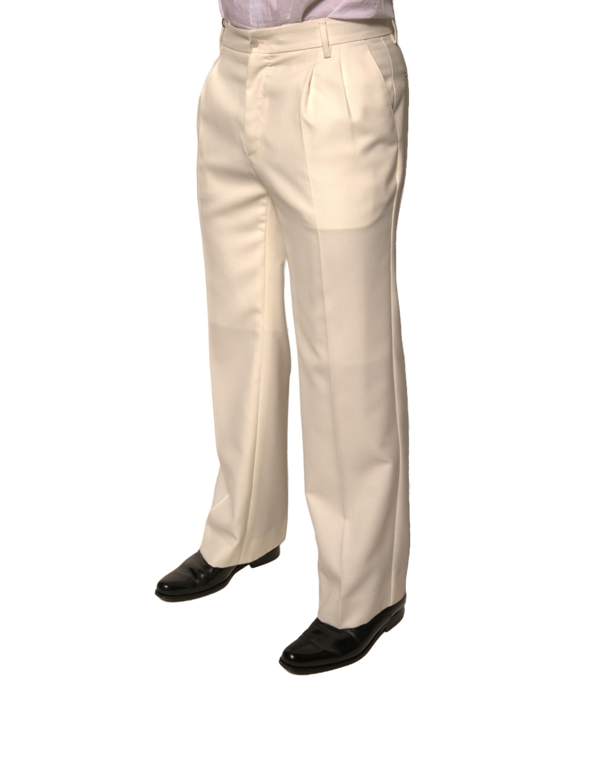 Pantalon droit blanc cassé Dolce &amp; Gabbana