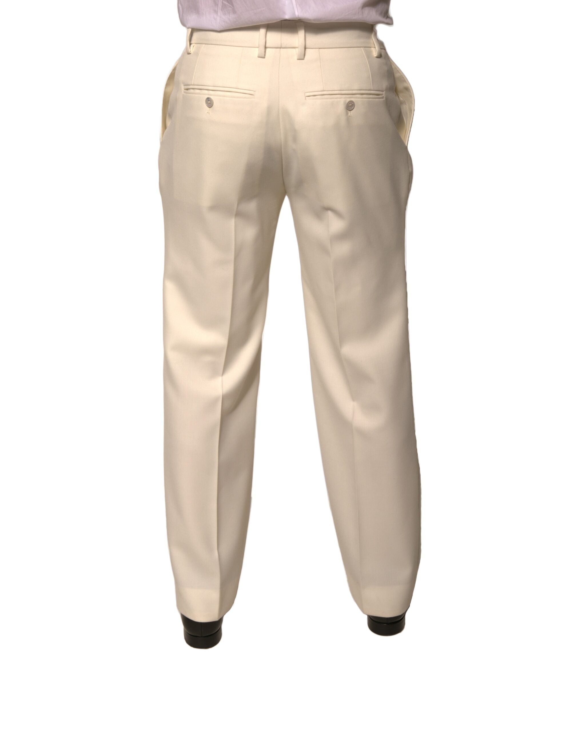 Pantalon droit blanc cassé Dolce &amp; Gabbana