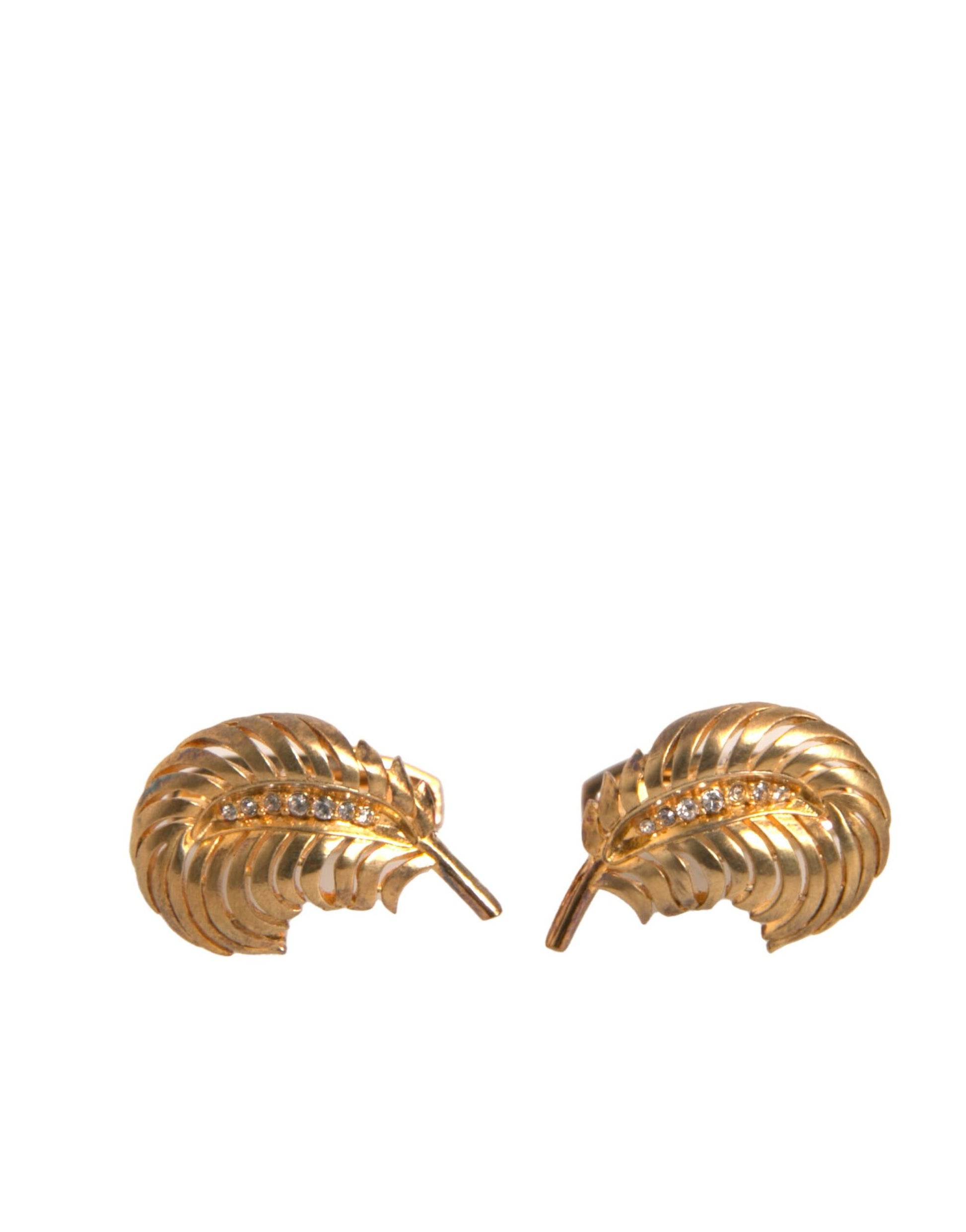 Dolce &amp; Gabbana Manschettenknopf aus 925er Sterlingsilber mit Kristallblatt
