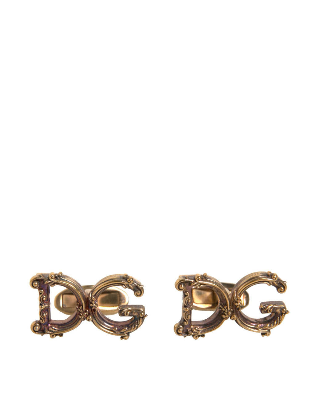 Dolce &amp; Gabbana Manschettenknopf aus 925er Sterlingsilber mit DG-Logo, goldfarben