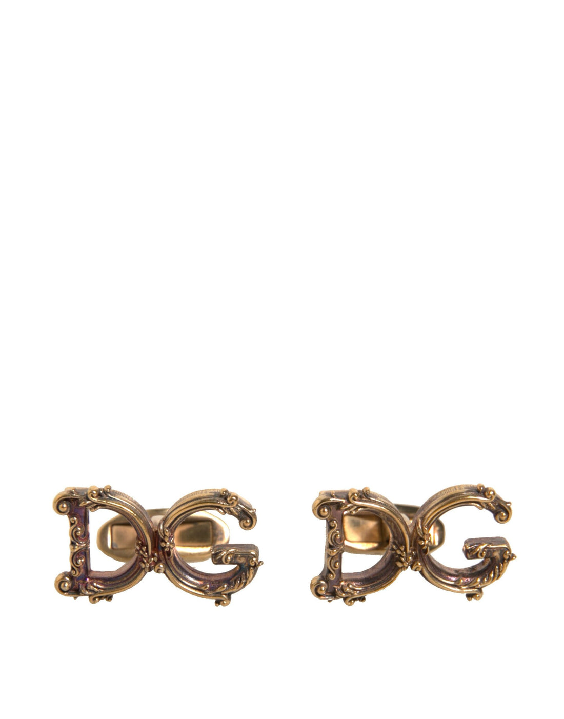 Dolce &amp; Gabbana Manschettenknopf aus 925er Sterlingsilber mit DG-Logo, goldfarben