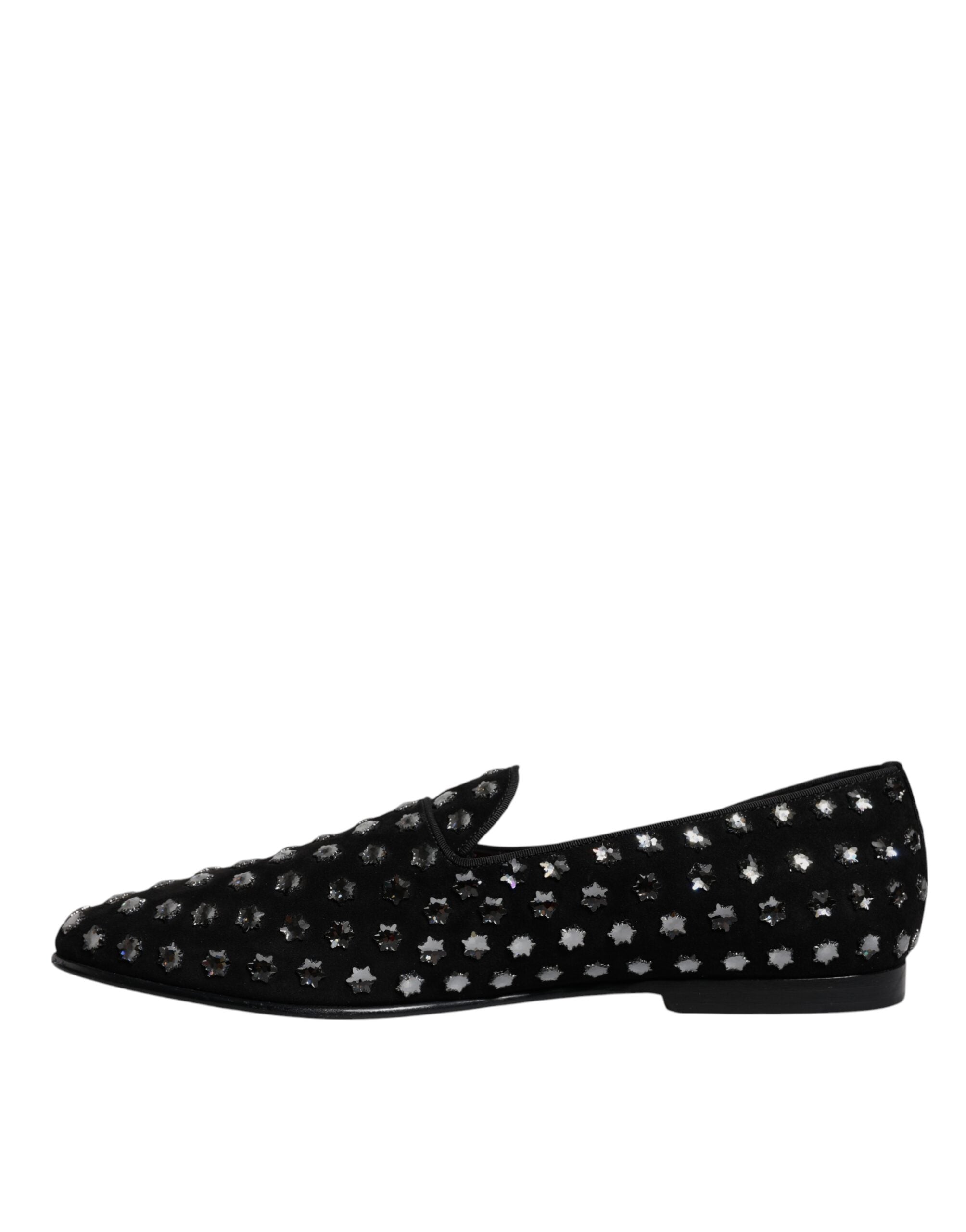 Mocassins noirs ornés de cristaux Dolce &amp; Gabbana