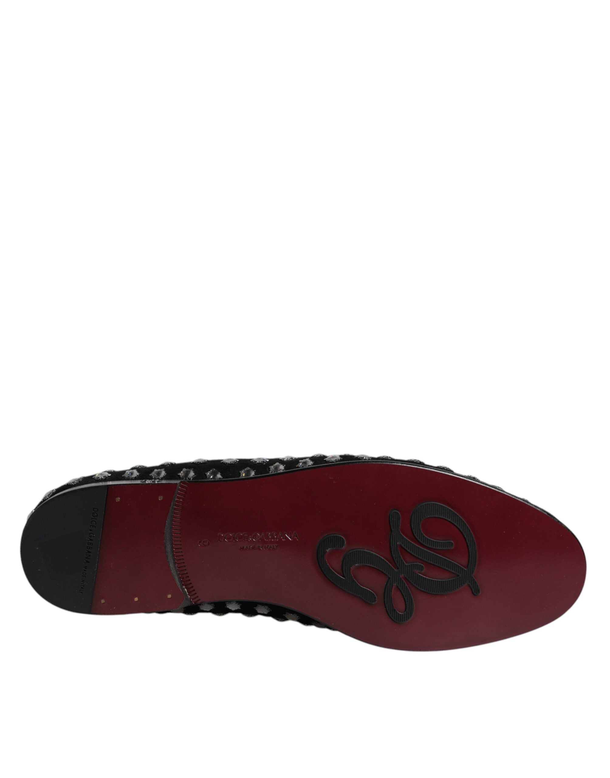 Mocassins noirs ornés de cristaux Dolce &amp; Gabbana