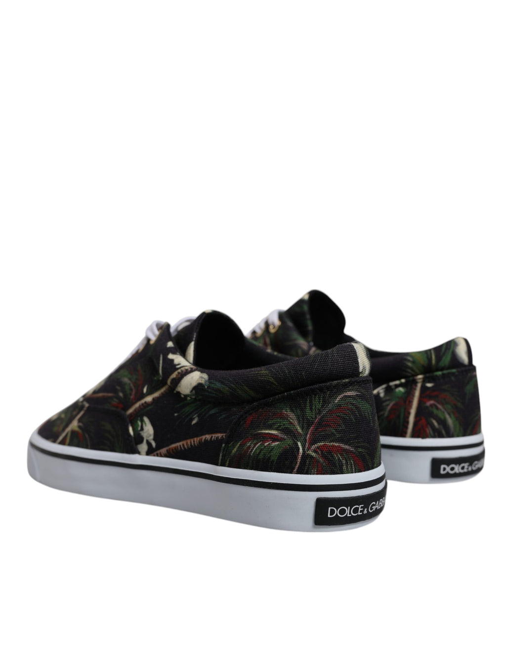 Baskets basses noires à imprimé tropical Dolce &amp; Gabbana