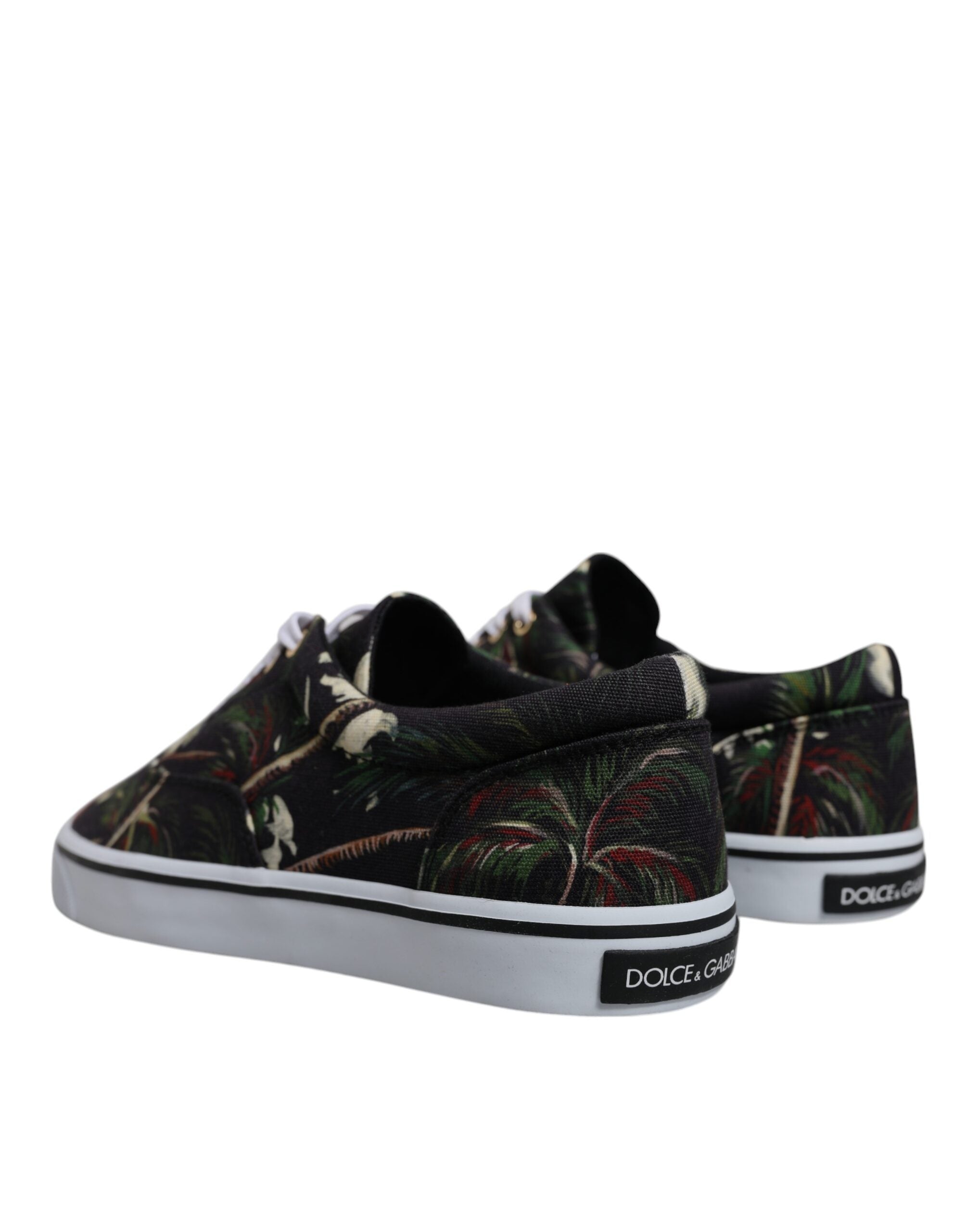Baskets basses noires à imprimé tropical Dolce &amp; Gabbana