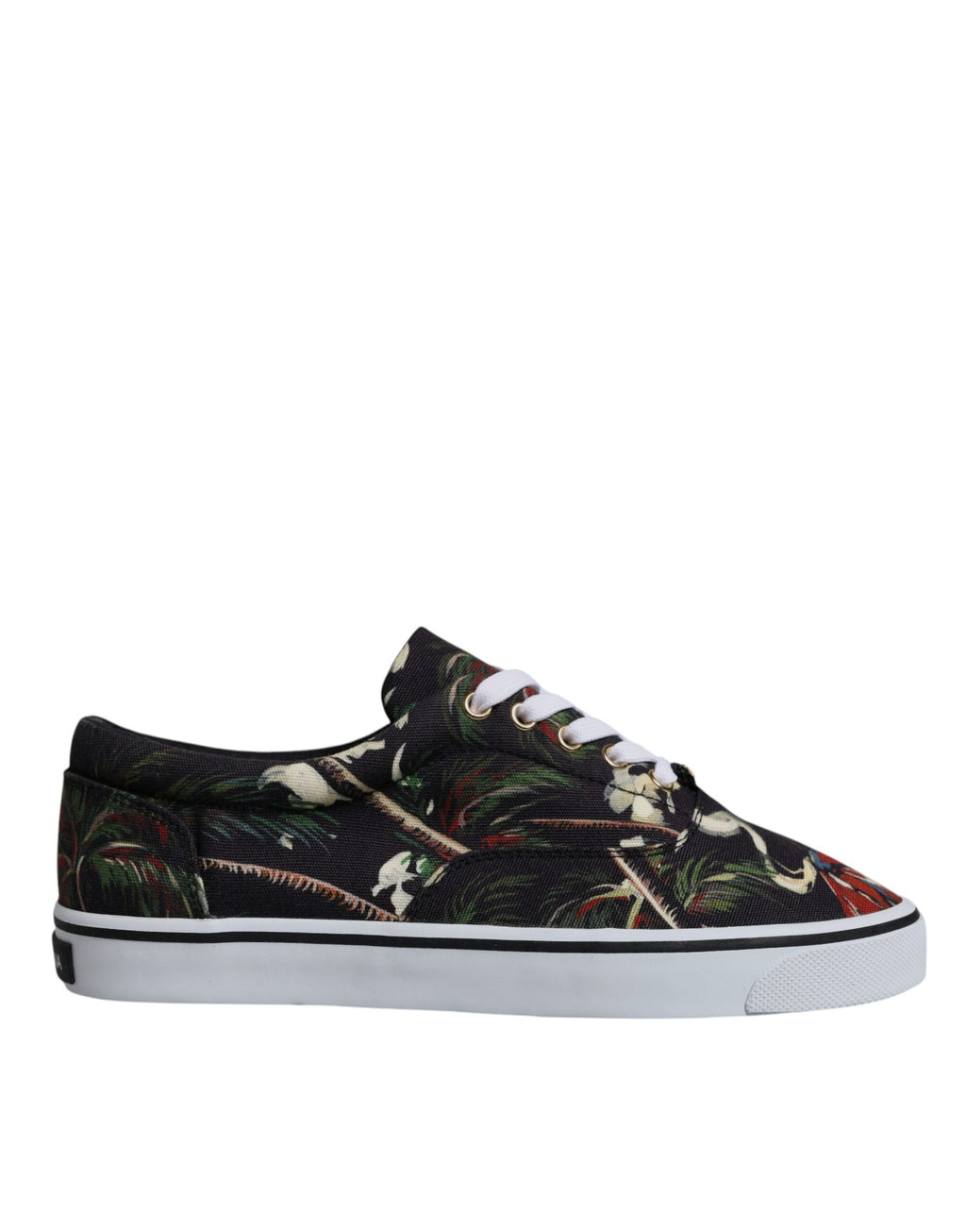 Baskets basses noires à imprimé tropical Dolce &amp; Gabbana