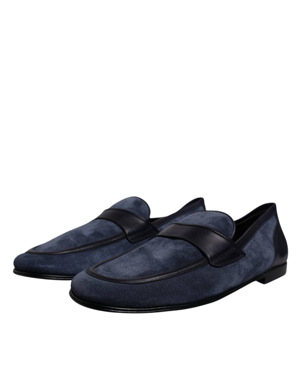 Chaussures mocassins en cuir suédé bleu Dolce &amp; Gabbana
