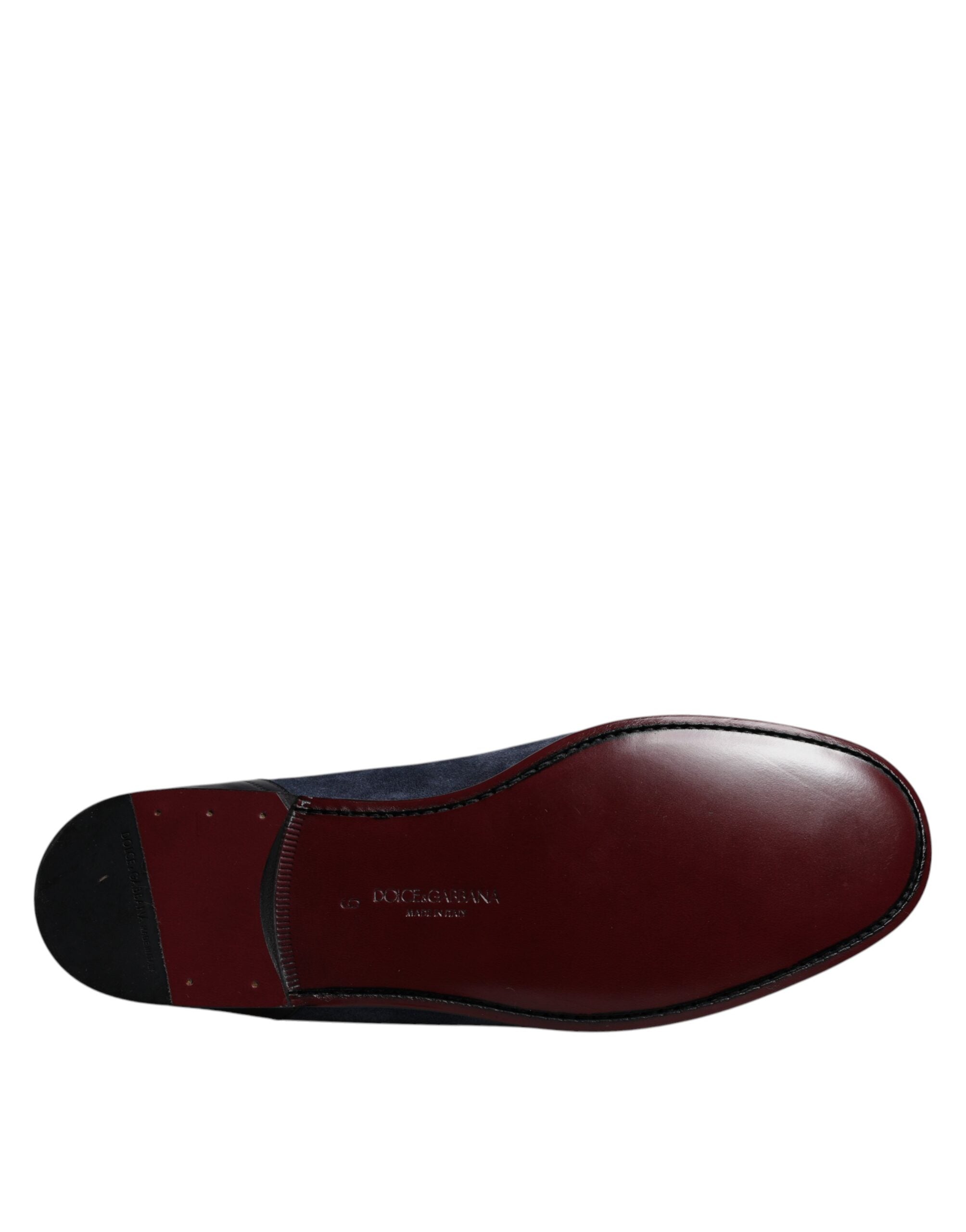 Chaussures mocassins en cuir suédé bleu Dolce &amp; Gabbana