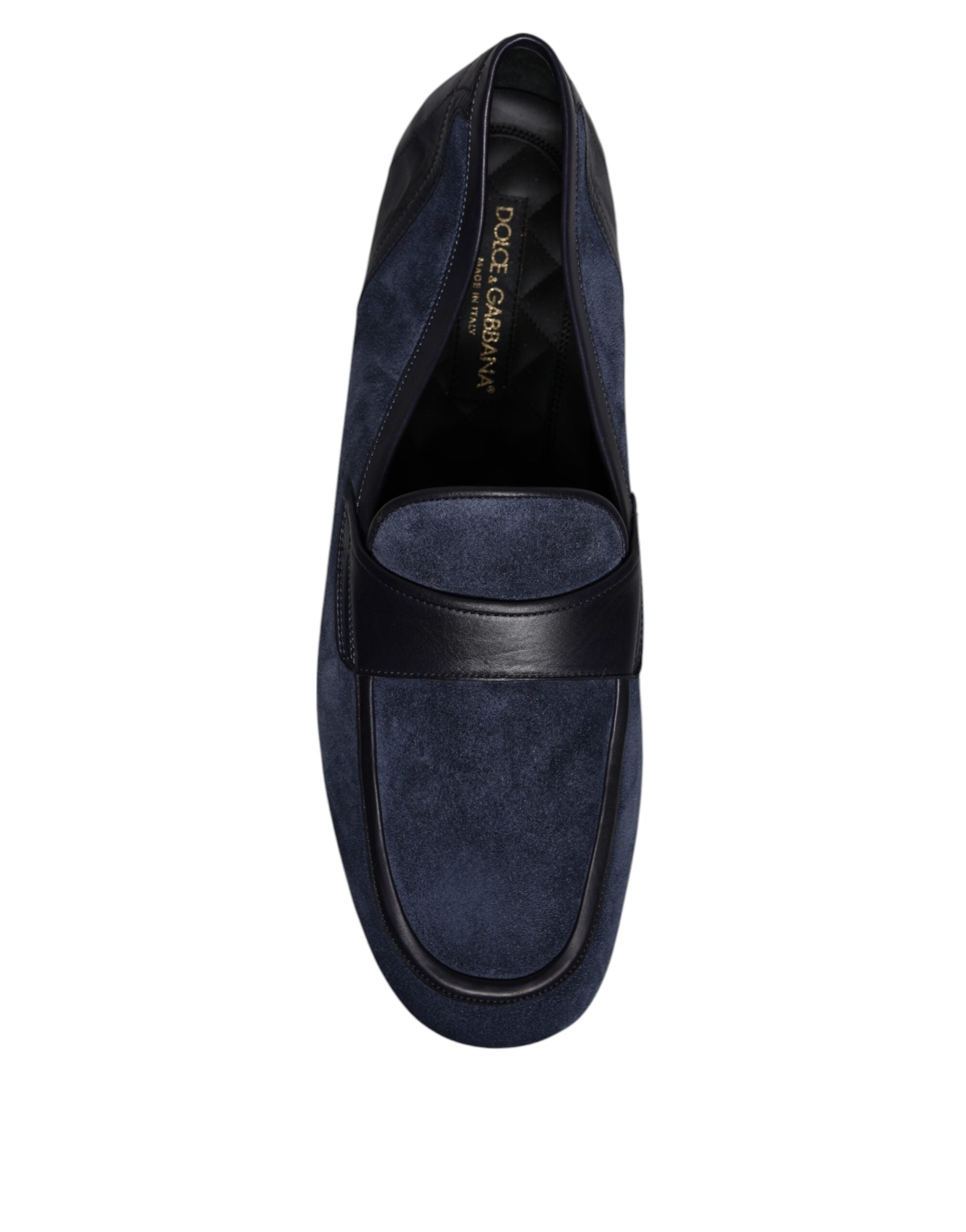 Chaussures mocassins en cuir suédé bleu Dolce &amp; Gabbana