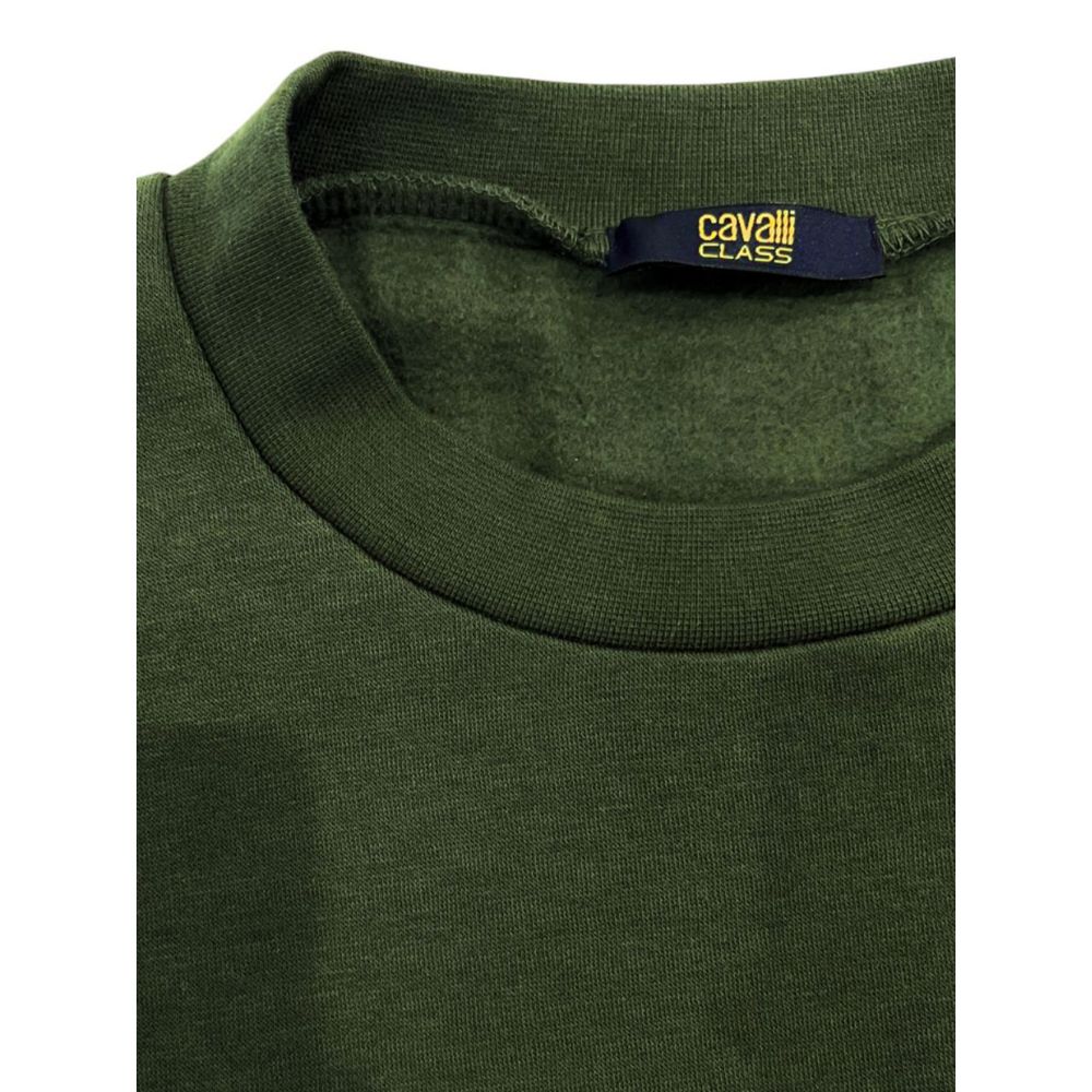 Cavalli Class Green Cotton Men Sweater