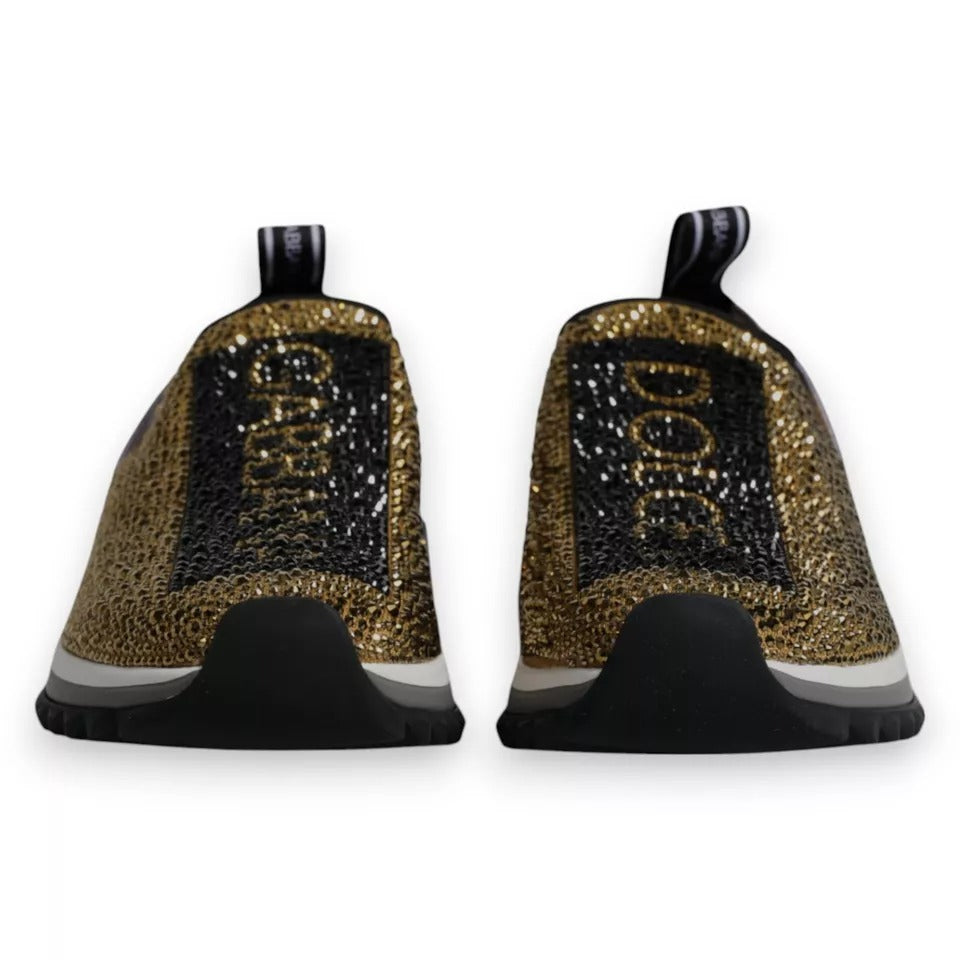 Baskets Sorrento à strass dorés Dolce &amp; Gabbana