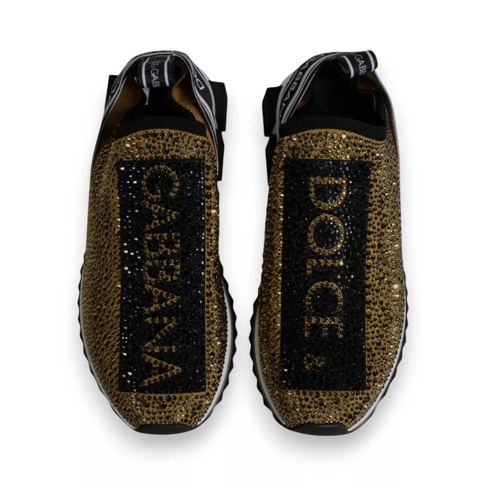 Baskets Sorrento à strass dorés Dolce &amp; Gabbana