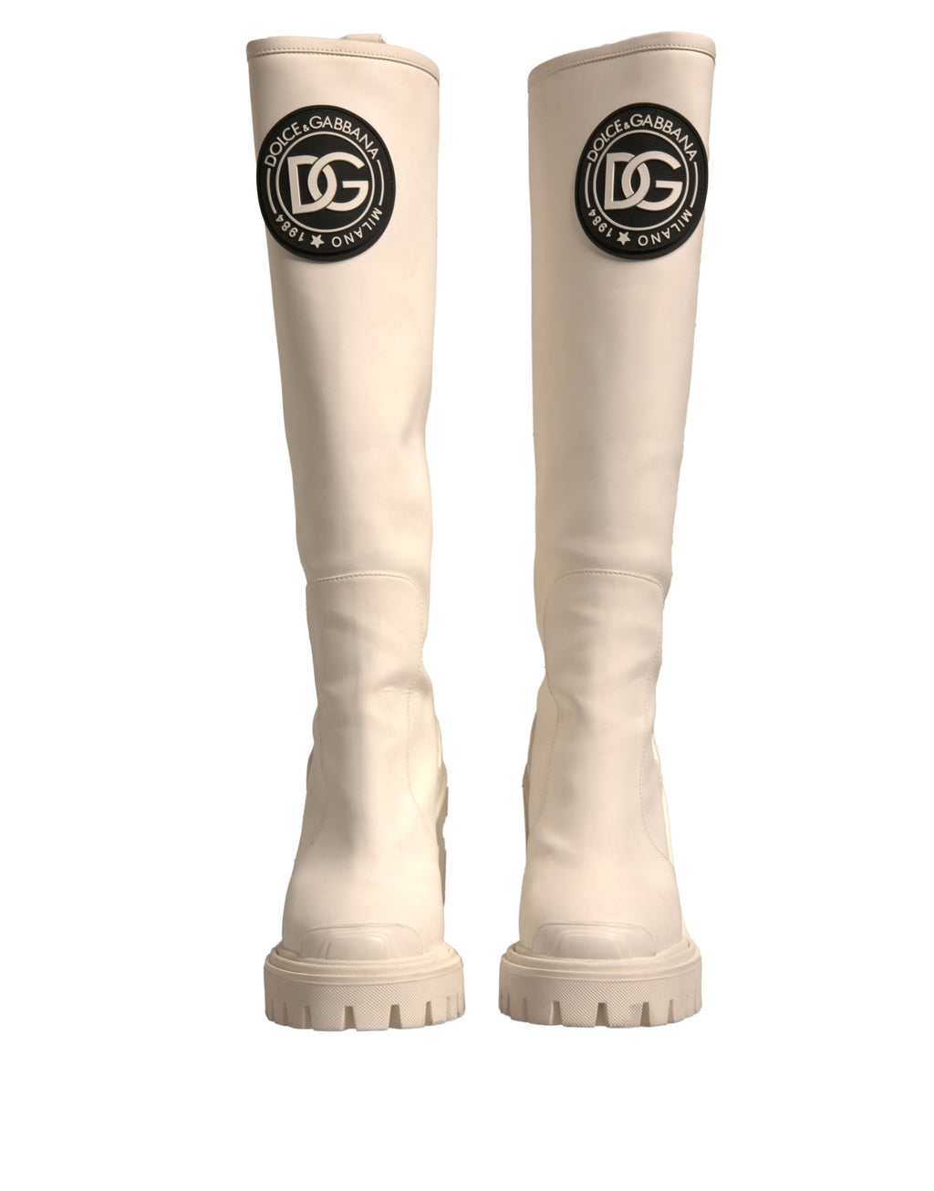 Dolce &amp; Gabbana Bottes de randonnée à plateau blanches avec logo DG