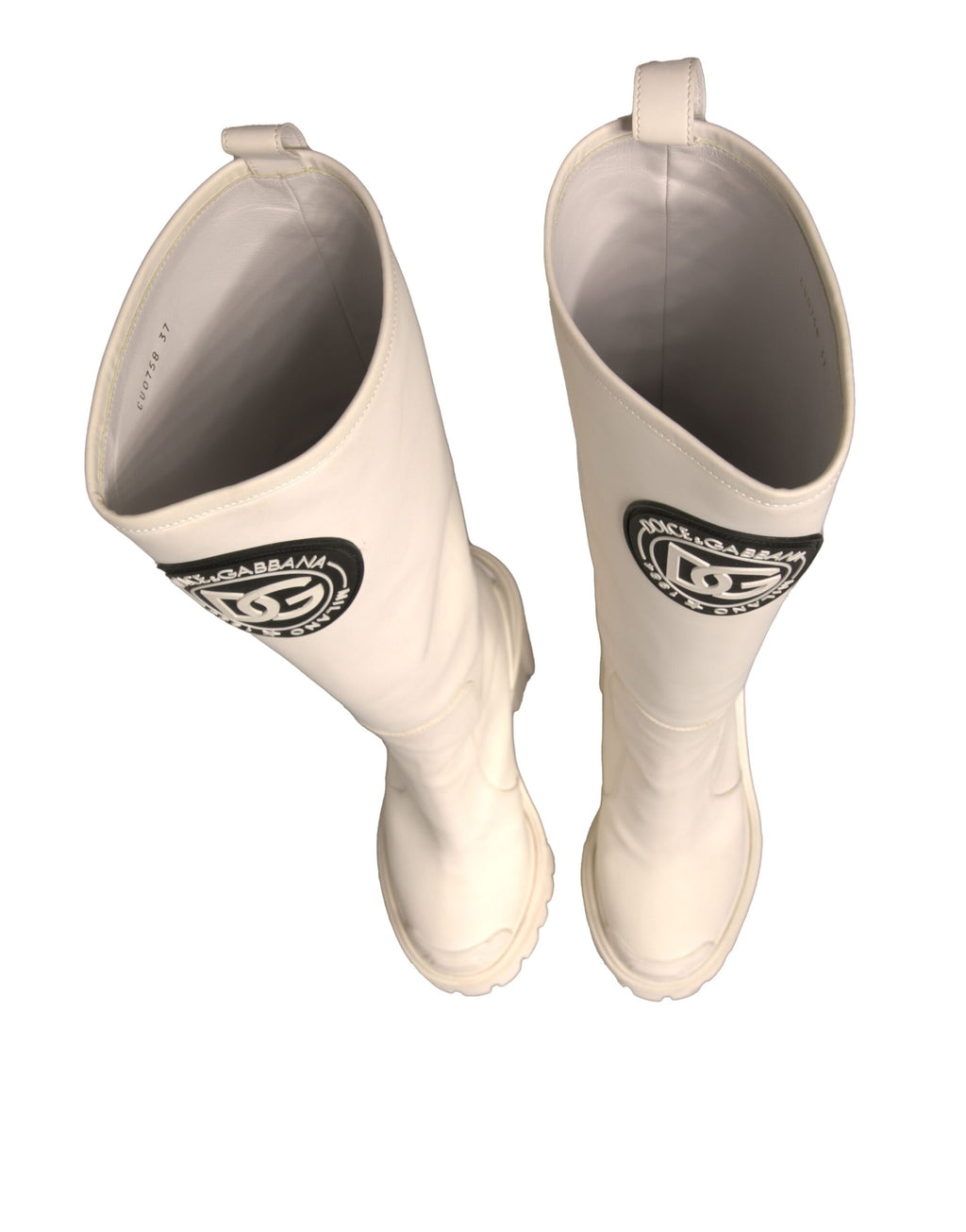 Dolce &amp; Gabbana Bottes de randonnée à plateau blanches avec logo DG