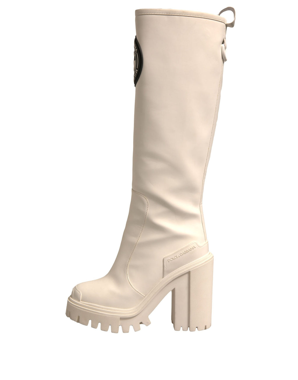 Dolce &amp; Gabbana Bottes de randonnée à plateau blanches avec logo DG