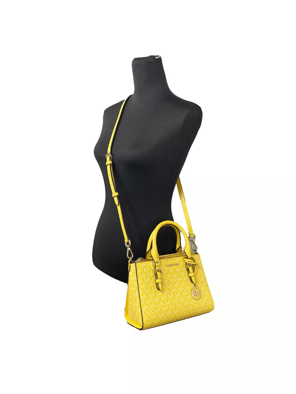 Michael Kors Charlotte 3 in 1 Satchel Bag Crossbody Goldgelb