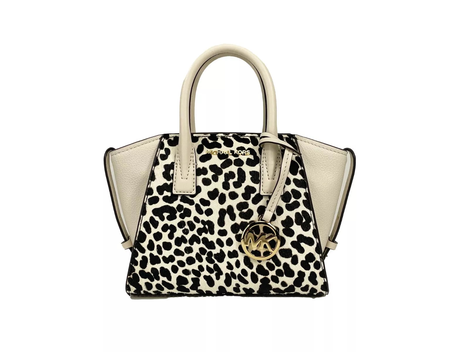 Michael Kors Avril XS Umhängetasche mit Gepardenmuster, Creme