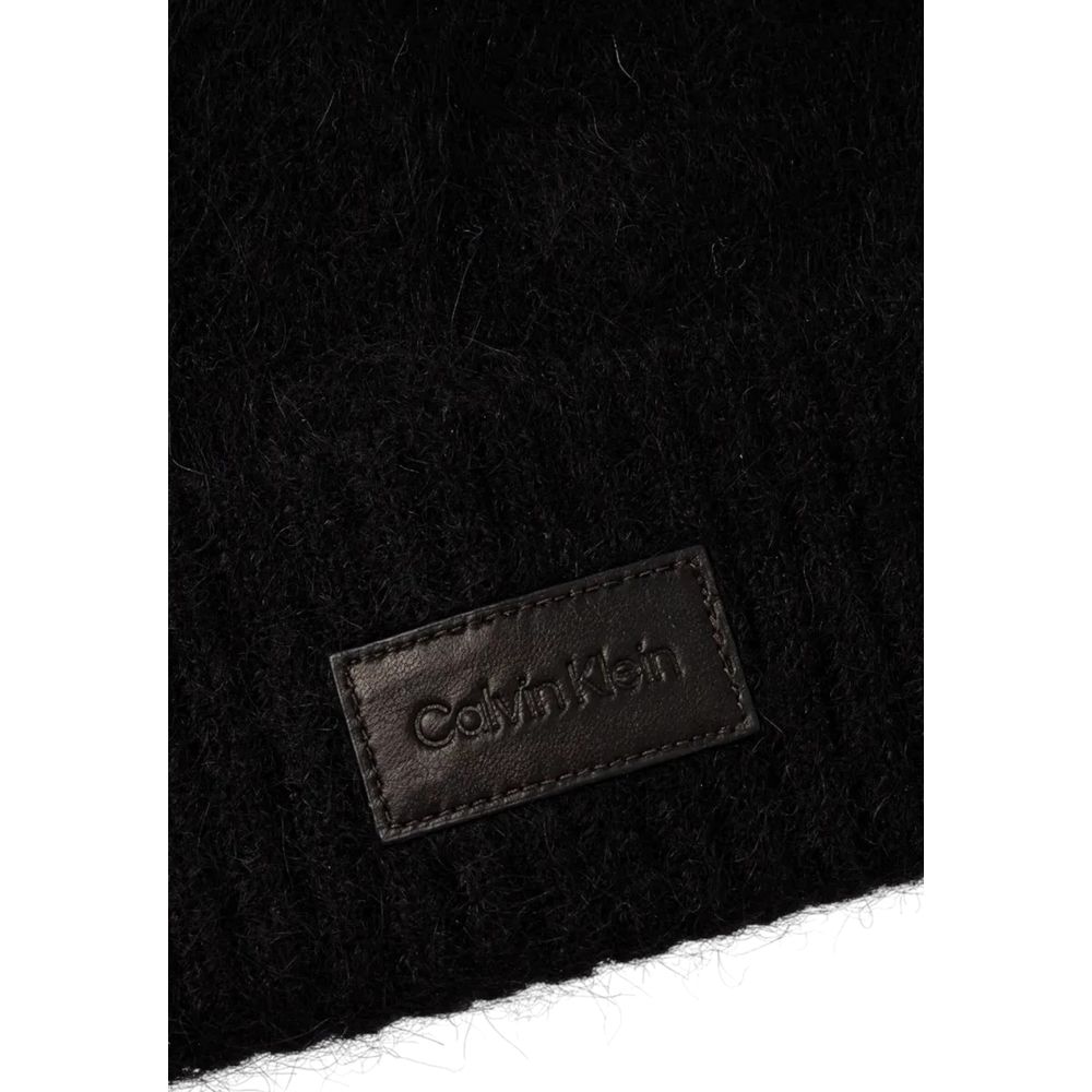Calvin Klein – Schwarzer Alpaka-Lederhut